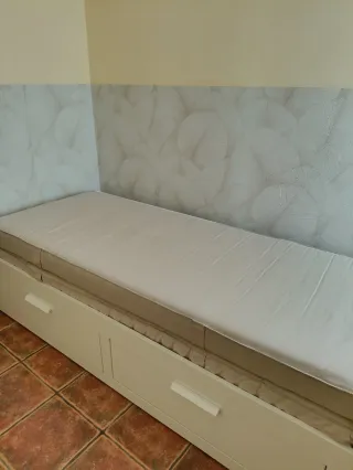 Cama Diván Brimnes Ikea Blanca 80x200- 2 Colchones