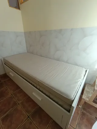 Cama Diván Brimnes Ikea Blanca 80x200- 2 Colchones