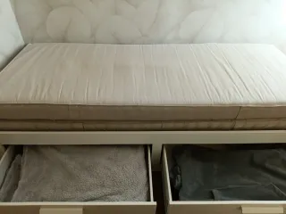 Cama Diván Brimnes Ikea Blanca 80x200- 2 Colchones
