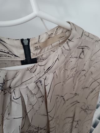 Camisa holgada mujer beige