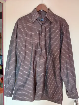 Camisa Algi Talla L Rayas Marrón Multicolor