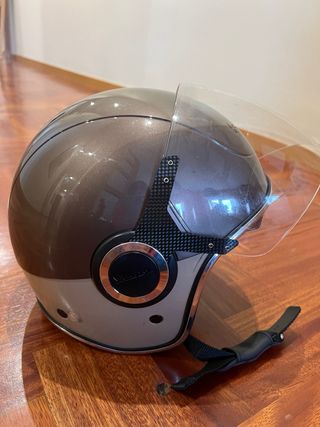 Casco Moto Vespa Talla S Beige y Marrón