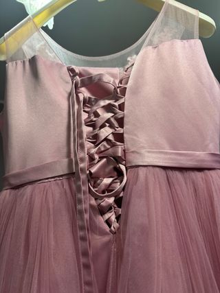 Vestito bambina rosa pizzo tulle