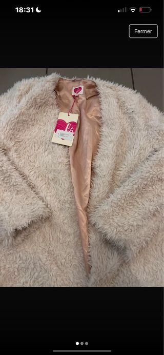 Abrigo peluche beige
