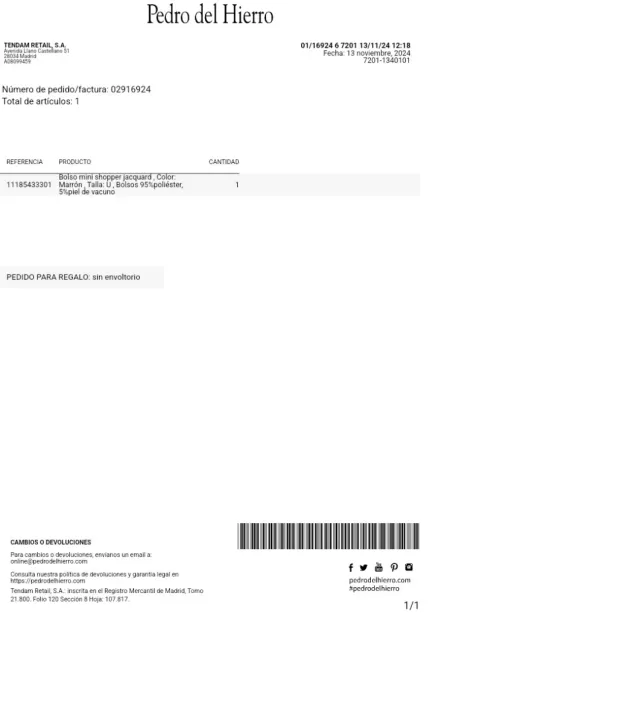 Bolso Pedro del Hierro Marrón y Rojo