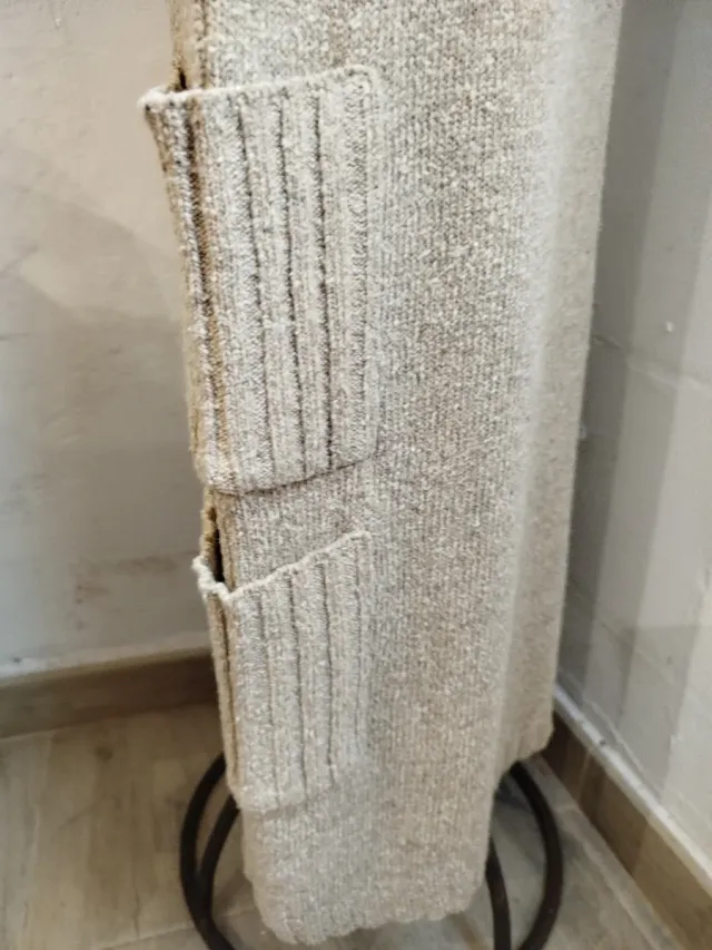 Falda larga lino y seda beige