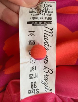 Vestido midi naranja y buganvilla floral