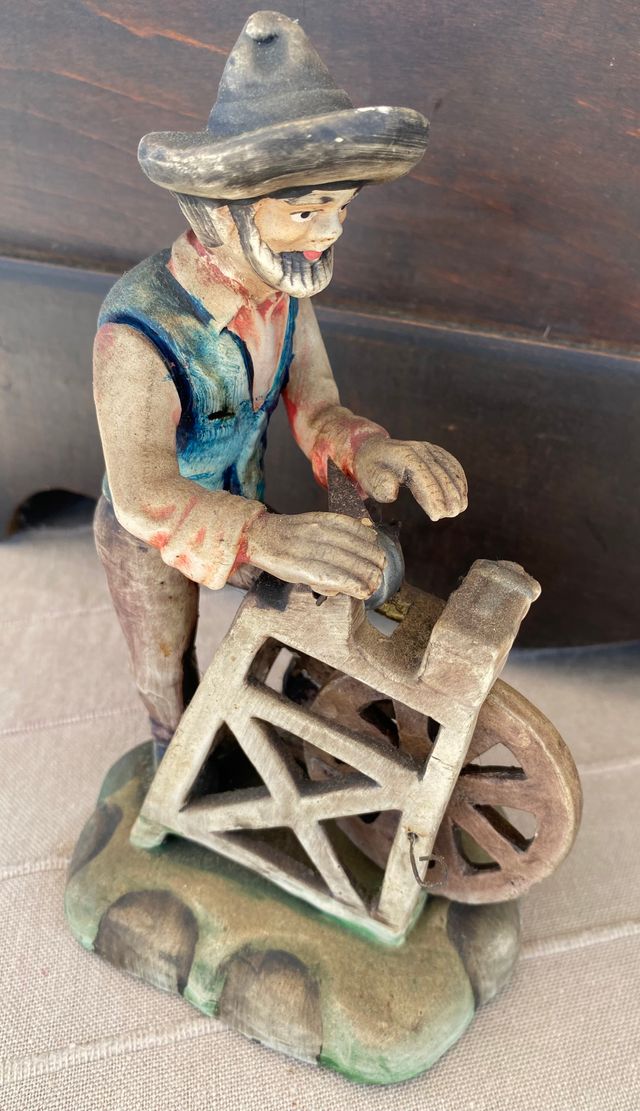 Antiguo Afilador vintage hecho en cerámica 70’s