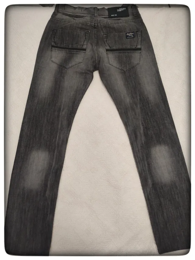 Vaqueros Denim negro/gris hombre