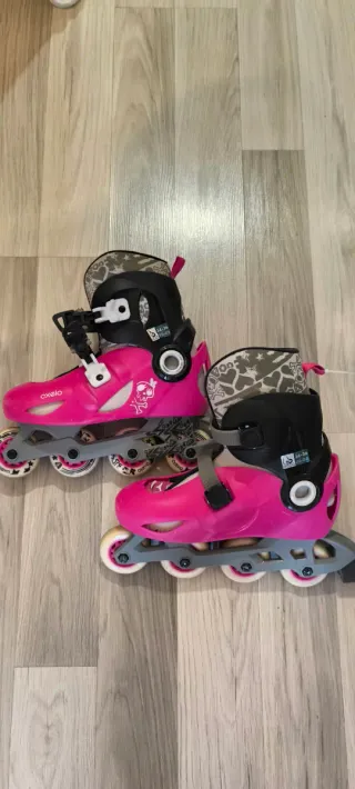 Patines rosas niña + protecciones