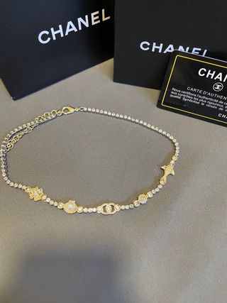 Collar Chanel brillante oro/plata