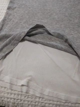 Camiseta Massimo Dutti mujer gris/blanco