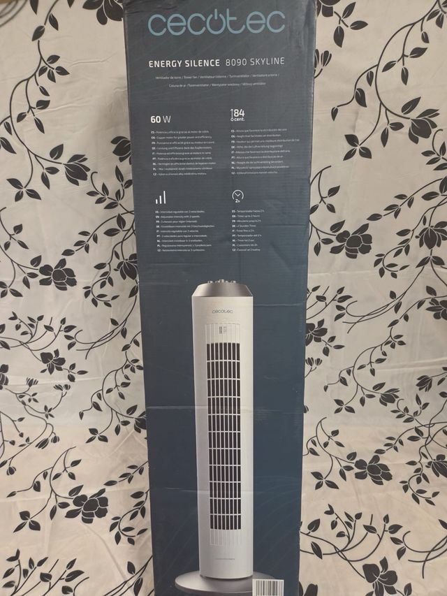 Ventilador Cecotec Torre Plata/Blanco