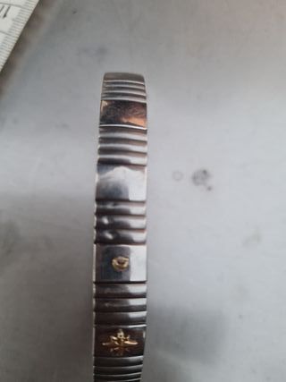 Bracciale uomo acciaio e oro