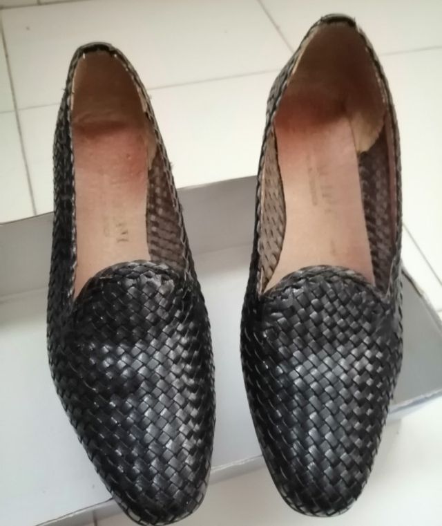Zapatos de piel mujer diseño trenzado