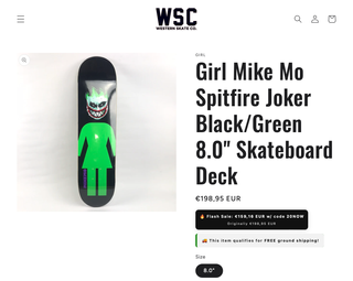 Tabla Skate Girl Mike Mo Spitfire Joker 8