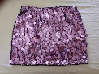 Minifalda lentejuelas morada