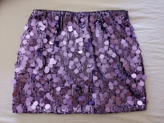 Minifalda lentejuelas morada
