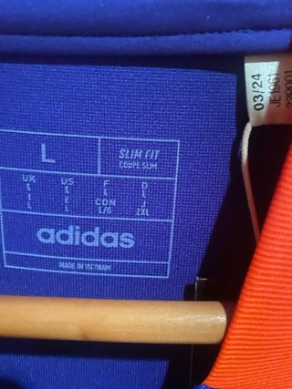 Camiseta Técnica Adidas Tiro Azul Naranja