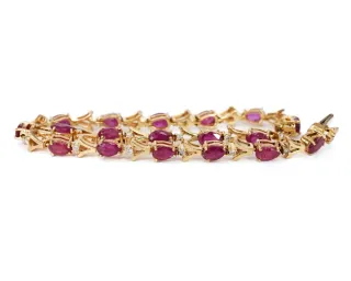 Pulsera Oro 18K Rubíes y Diamantes Naturales
