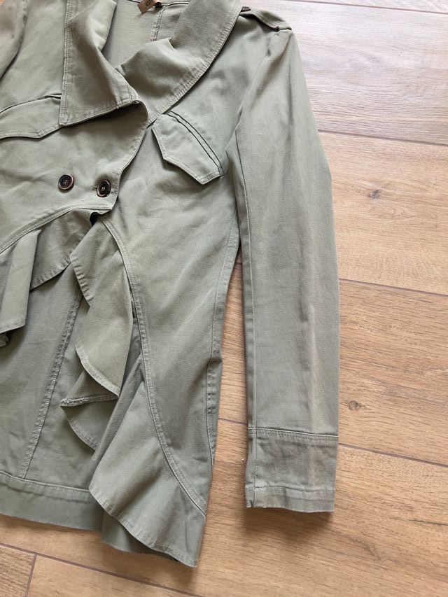 Giacca Please vintage con volant verde oliva