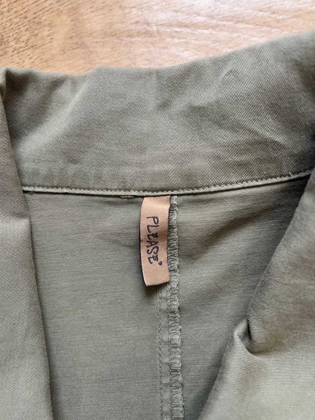 Giacca Please vintage con volant verde oliva