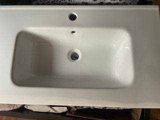 Lavabo de cerámica blanco