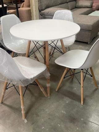Mesa redonda cocina + 4 sillas