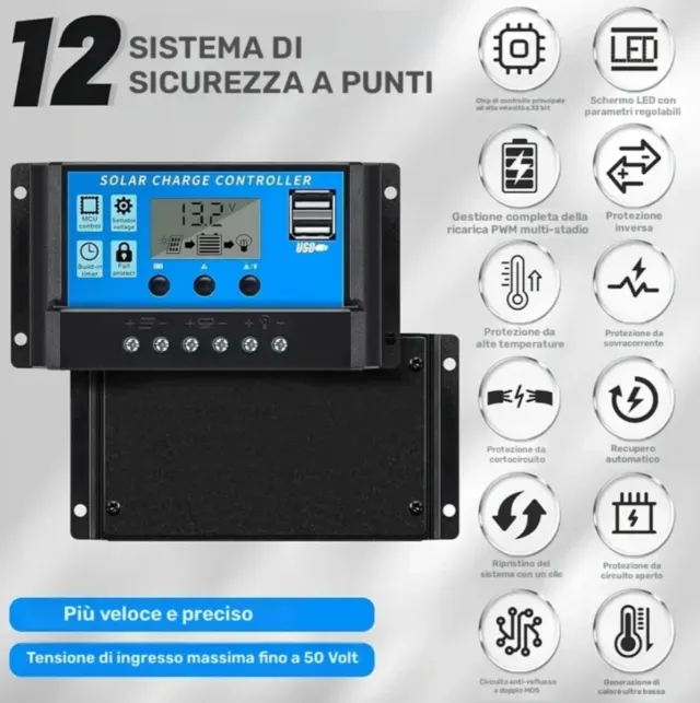Regolatore di carica solare da 100A su 50VDC