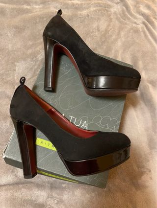Décolleté nere con plateau Tg 37