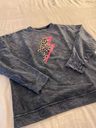 Jersey oversize gris y rosa