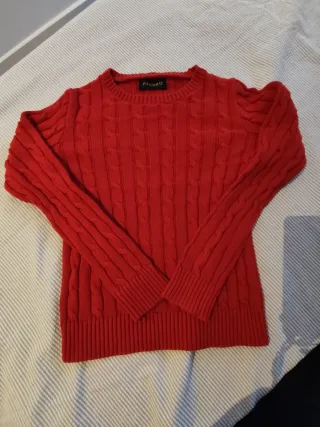 Jersey Piombo Algodón Rojo Mujer XS