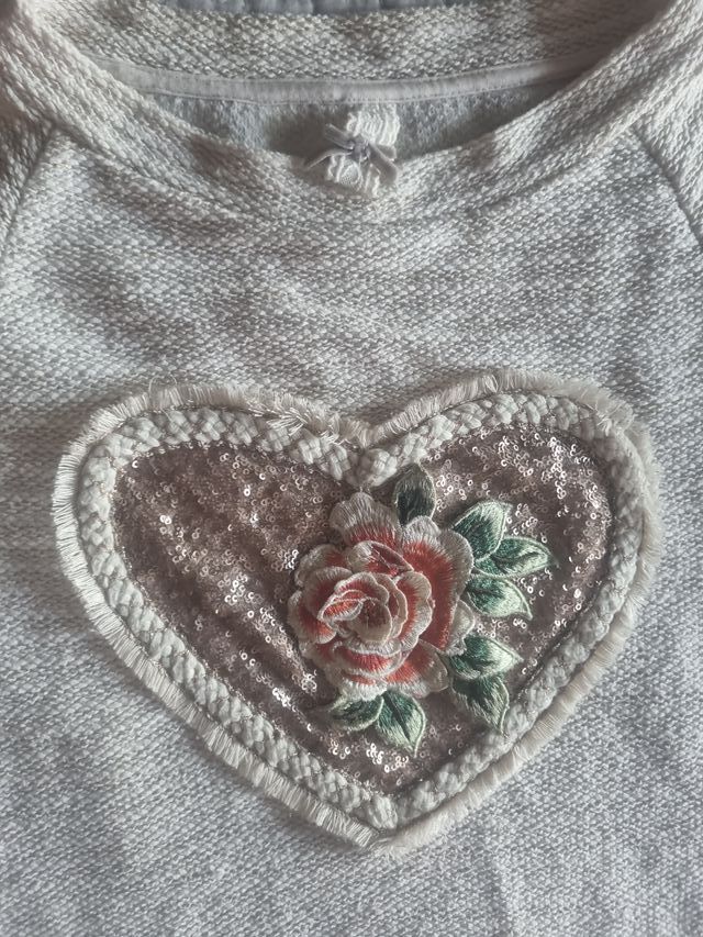 Jersey Nekane corazón lentejuelas rosa M