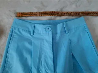 Pantalón traje tiro alto azul claro