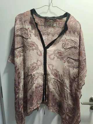 Blusa Zara M seda estampado paisley