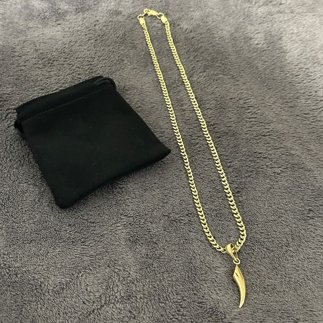 Cadena Cubana y Colgante Oro Laminado