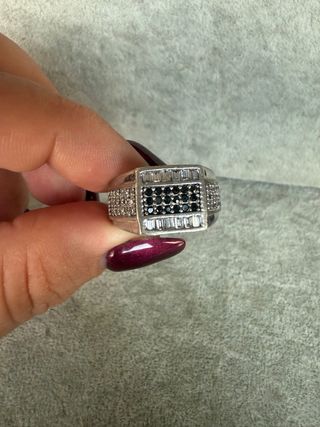 Anillo Plata Ley 925 Circonitas Negras