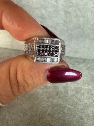 Anillo Plata Ley 925 Circonitas Negras