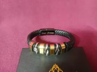 Pulsera Cuero Hombre Cierre Magnético