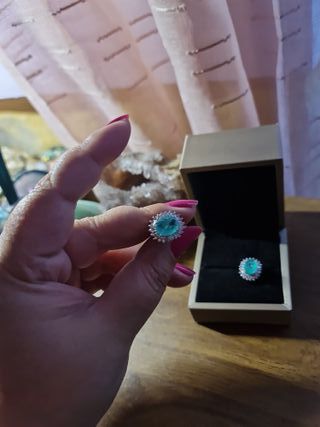 Pendientes Turmalina Verde y Plata