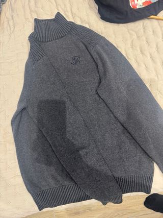 Jersey SikSilk Gris Cuello Alto