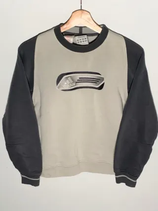 Sudadera Adidas vintage, jersey retro Y2K gris