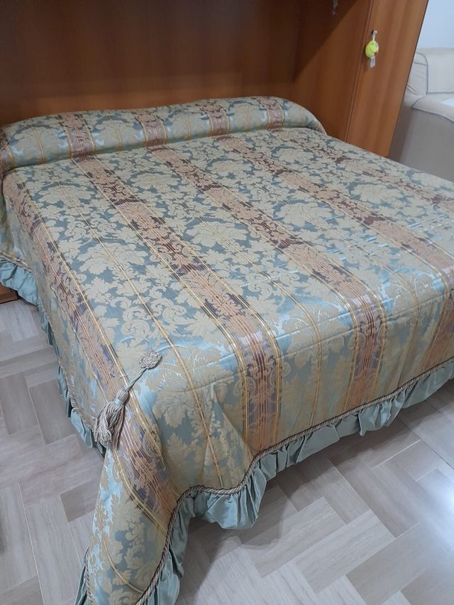 Coperta letto matrimoniale oro e in lana merino