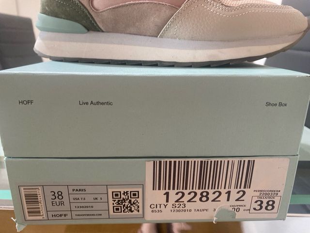 Zapatillas Hoff Mujer Talla 38 Beige/Rosa