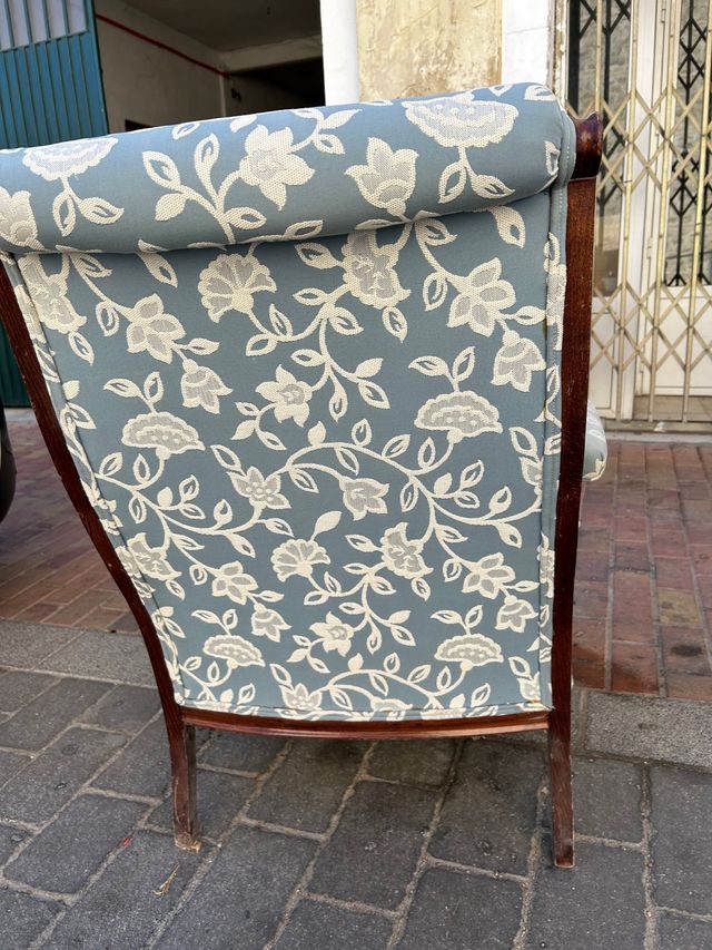 Pareja Sillones Auxiliares Madera y Tela