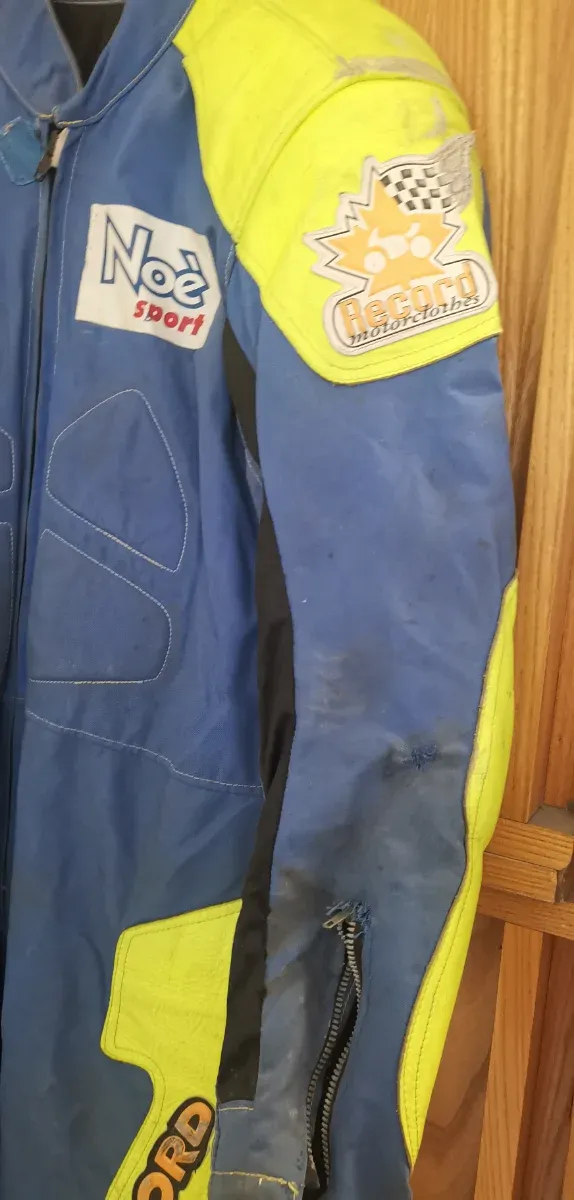 Tuta moto Record tg 54 blu/giallo fluo