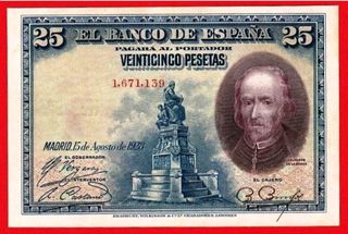 25 Pesetas 1928 El Banco de España