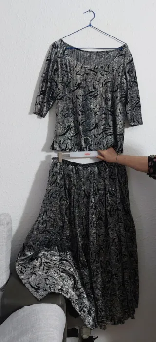 Disfraz época plateado y negro talla única