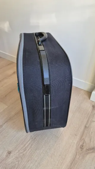 Maleta Delsey Grande Negra y Turquesa