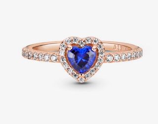 Anillo Pandora Corazón Azul Brillante